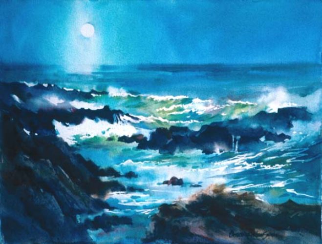 Catherine W. Smith Pacific Blue Light - 13" x 17"